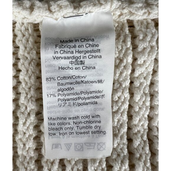 Madewell Breezeway Pullover Ivory Knit V-Neck Cropped Sweater Womens Medium - Picture 4 of 14
